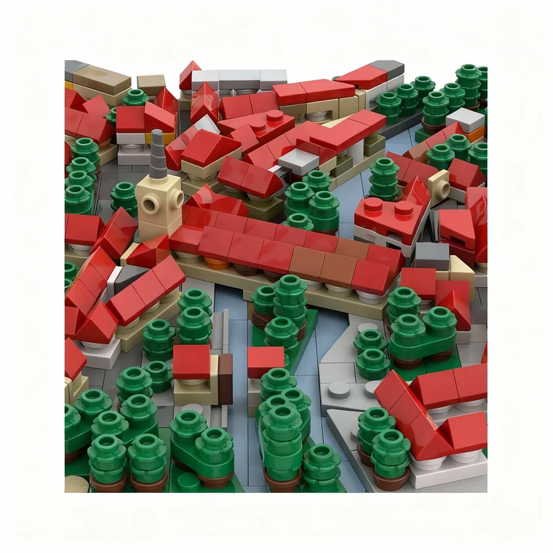 1157pcs MOC Erfurt Krämerbrücke Town Hall Architecture Model Building Toy Blocks Construction Christmas Gift DIY Creative Idea