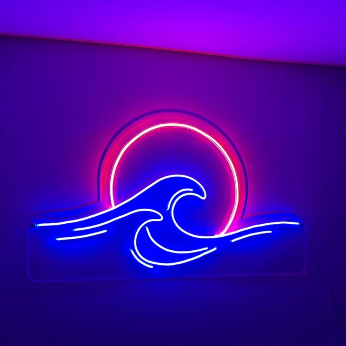 Waves Sunset Neon Lights Sunset LOGO Office Room Corridor Logoled Lights Night Lights Animation Signs KTV DecorativeSigns