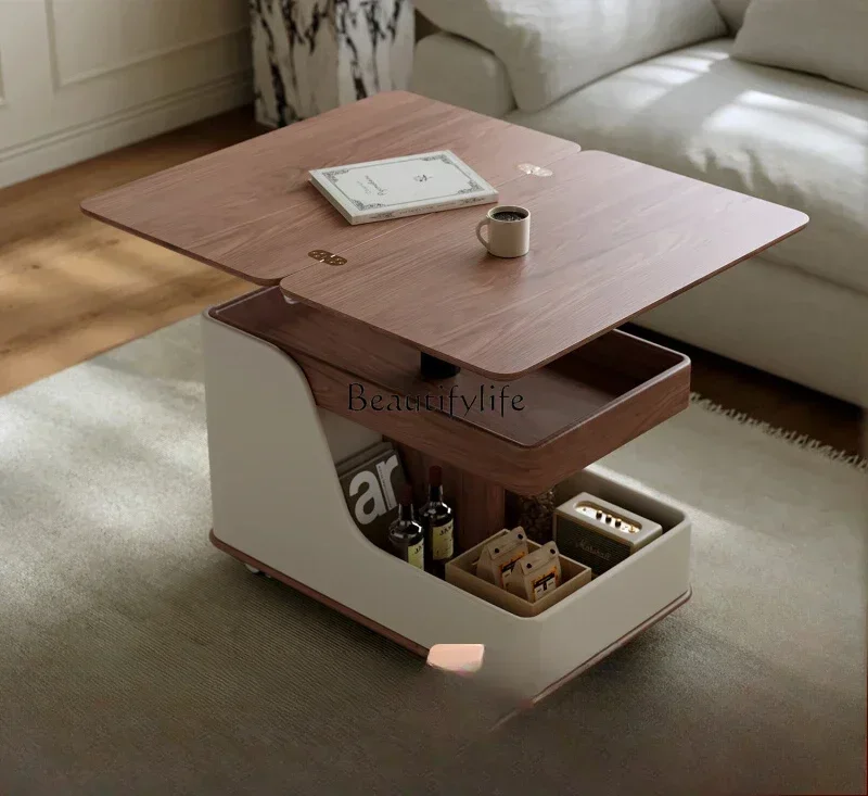 

Z.**Side few light luxury high-end movable small apartment living room household side cabinet new lift coffee table