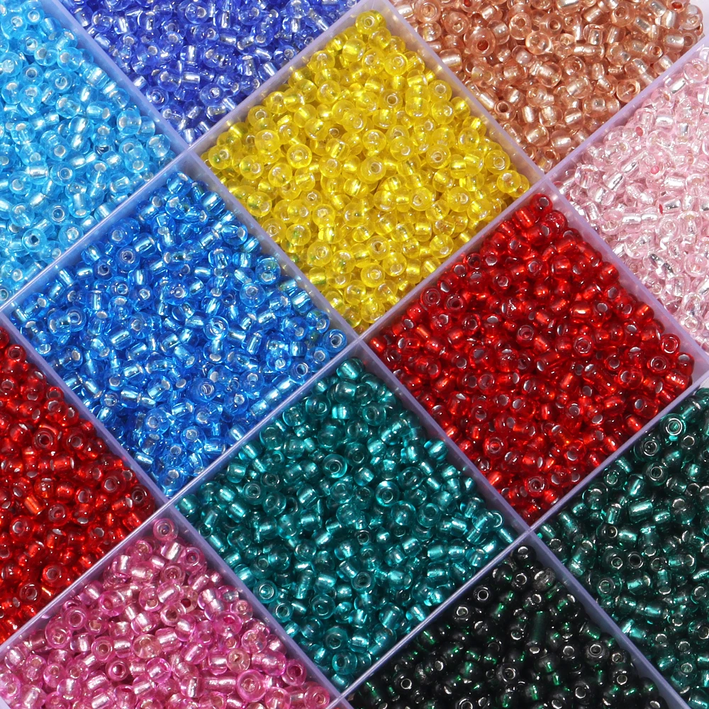 3mm Glass Beads Tubular Loose Spacer Glass Rice Beads Suitable for DIY Jewelry Making Bracelet Necklace Accessories