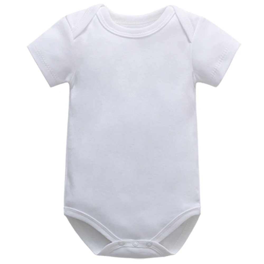 Baby Short Sleeve Bodysuit Summer Onesie Cotton Romper Cute White Black Newborn Baby Boys Girls Clothes 0-24 Months