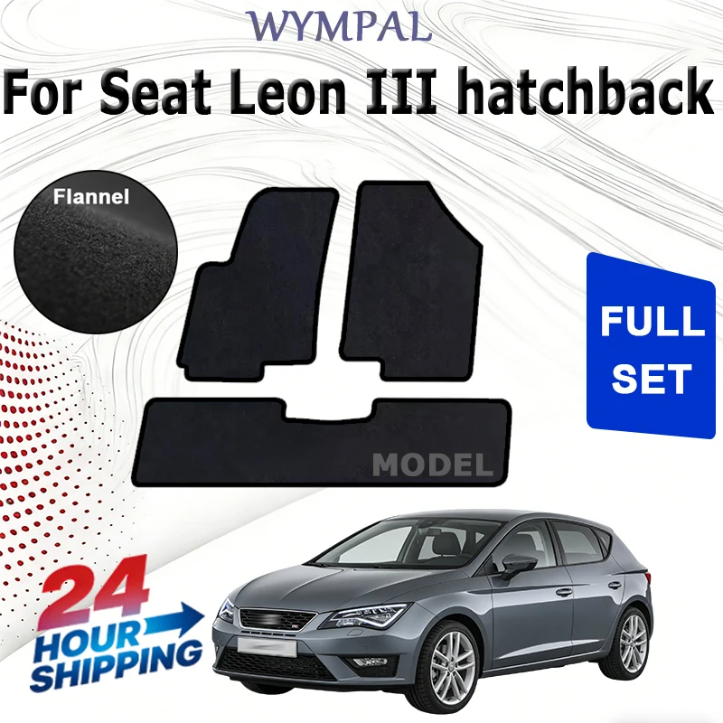

Велюровые коврики передние для Seat Leon III хэтчбек, варианты (2012 2013 2014 2015 2016 2017 2018 2019 2020) - черные