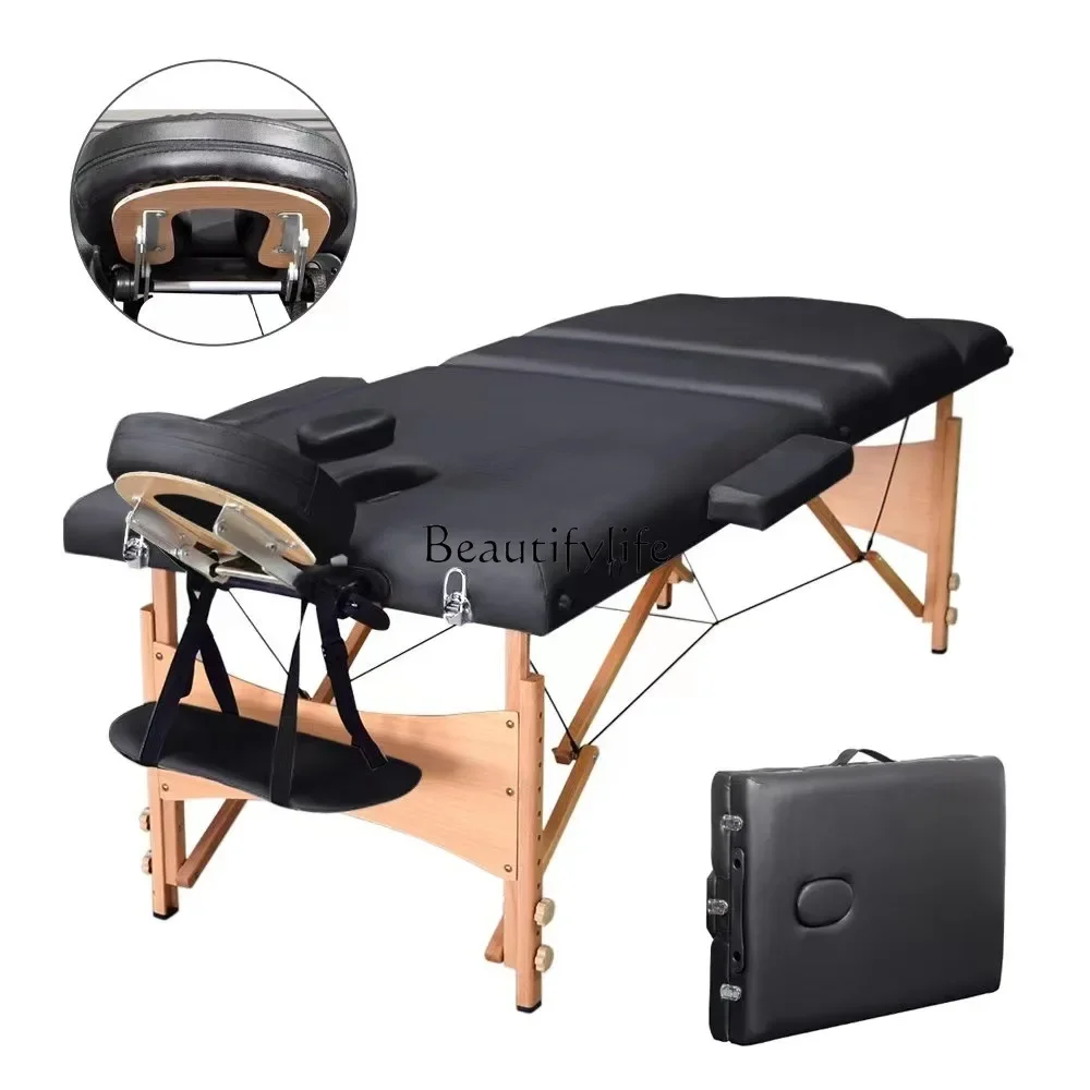 

02*Portable massage bed 14.5 thick folding beauty beech massage chair 70 wide