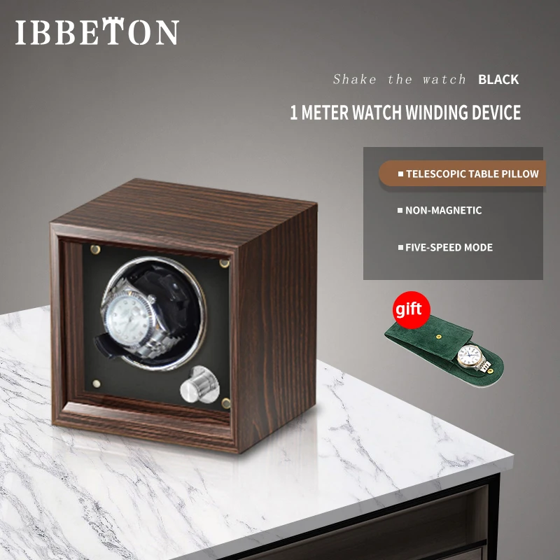 IBBETON Luxe Houten Watch Winder High-End 2 4 6 Slots Automatische Horloges Doos Met Mabuchi Mute Motor Horloge kast Klok Opslag