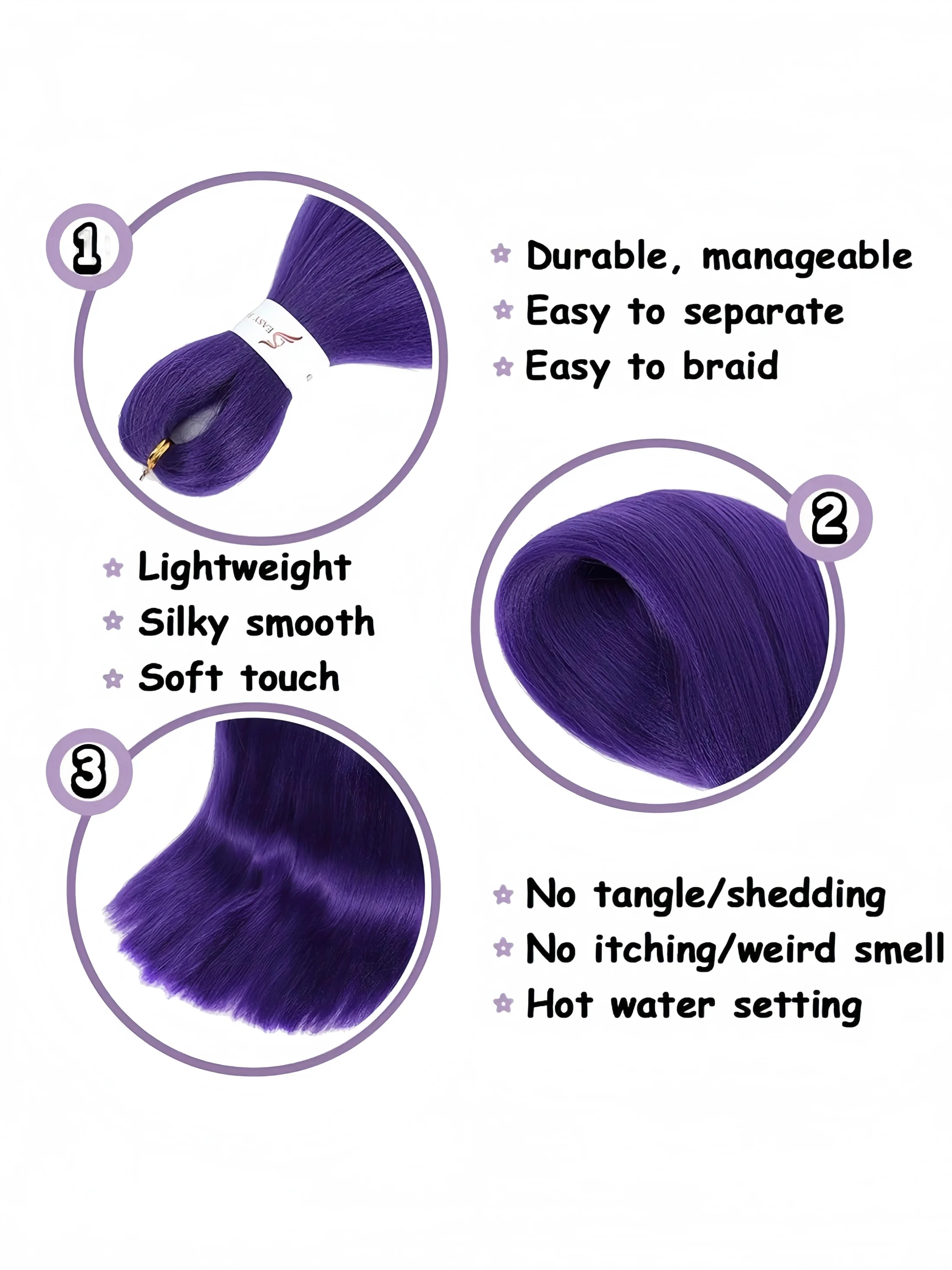 Anime Character Purple Long Hair Fishbone Braid Hairpin Ponytail Artificial Wig |   High Temperature Resistant Fiber, Curly Waves, Holiday Clothing, Holiday Hair Accessories, Black Friday, Suitable for Girls, Women.