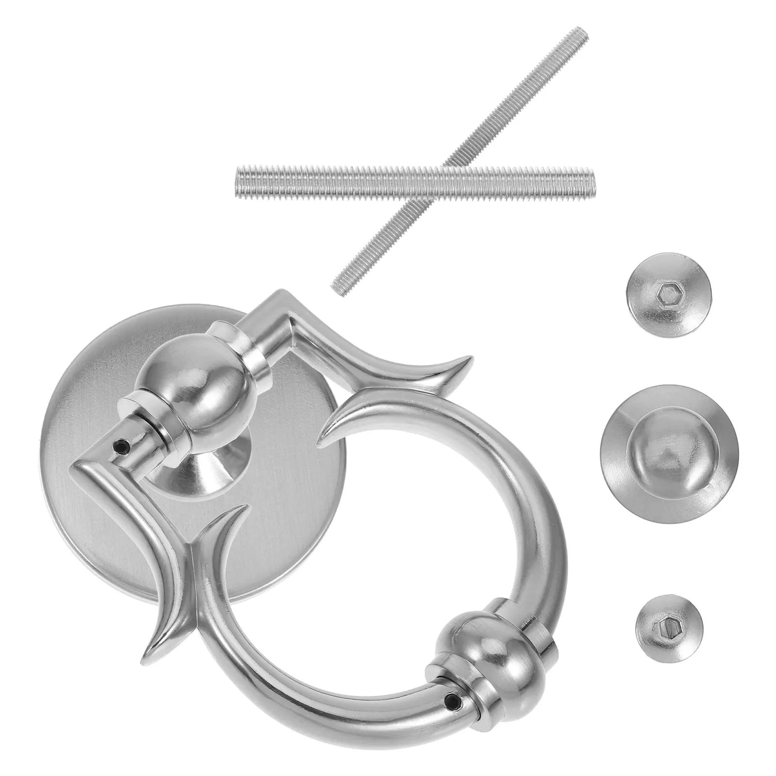 

1 set 1 Set European Style Door Knocker Zinc Alloy Front Door Accessory Security Gate Knocker Pulling Ring Household Decorative