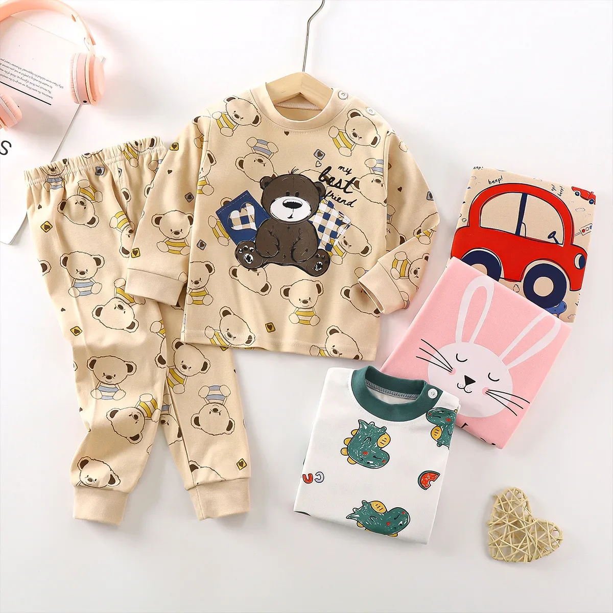 Cartoon Kid Sets2023Cotton Baby Girl Clothes Cute Animal Sets Girl  Top+pant Sets Toddler Clothing Baby Boy Clothes Pajama Pants