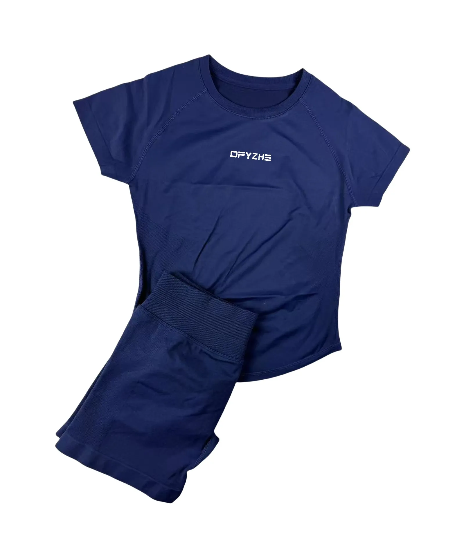 DFYZHE 2-delig Impact sportpak naadloos yoga top fitnesspak met korte mouwen fitness hardloopshort sportpak fietsen boksen