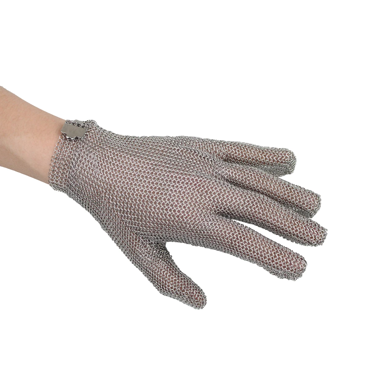 OEM Stainless Steel Material Metal Cut Resistant Work Gloves Industrial Steel Chainmail Mesh Safety Gloves