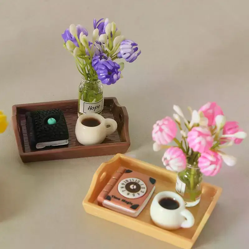 

Набор миниатюрных имитаций кофейных чашек и ваз для кукольного домика, игрушечный декор для кухни, аксессуары для кукольного домика