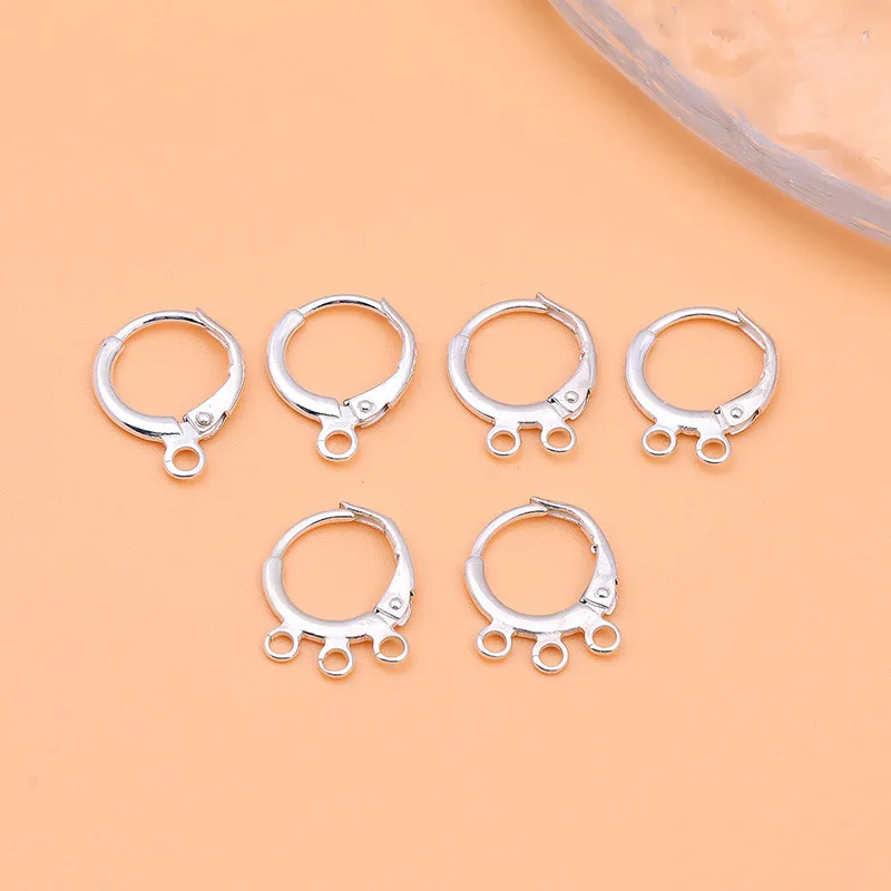 Wholesale 5pairs/pack Real Solid Sterling 925 Silver French Ear Hooks 9x11.5mm Pure 925 Silver Earring Hook for jewelry Making