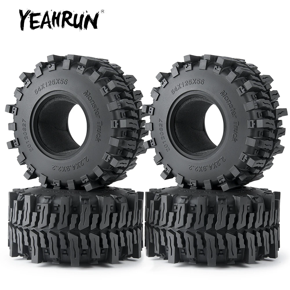 YEAHRUN 2.2 cala 125mm gumowa opony do kół z paciorkami z gąbką do osiowego AXI03004 Capra 1/10 RC Monster Truck części zamienne samochodowa