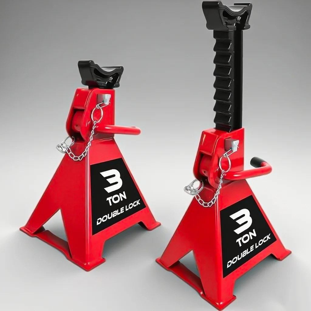 

1 пара автомобильных подставок, 3 тонны с двойной фиксацией и большим основанием для ног для подъема внедорожников, сверхпрочная сталь, грузоподъемность 6600 фунтов,