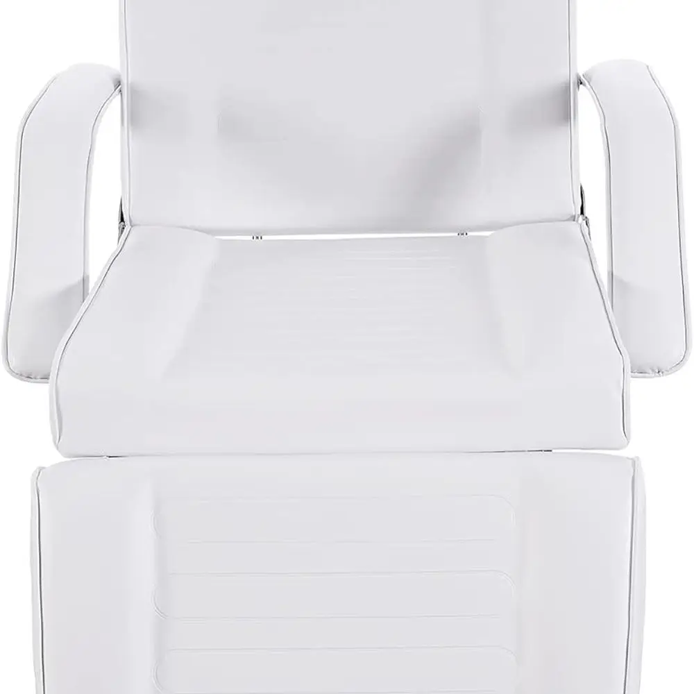 ปรับได้ 360 องศา °   เก้าอี้สักลายแบบหมุนได้, เก้าอี้ทำหน้าอเนกประสงค์พร้อมระบบยกไฮดรอลิก, รับน้ำหนักได้ 500 ปอนด์ เตียงเสริมสวย (สีขาว)