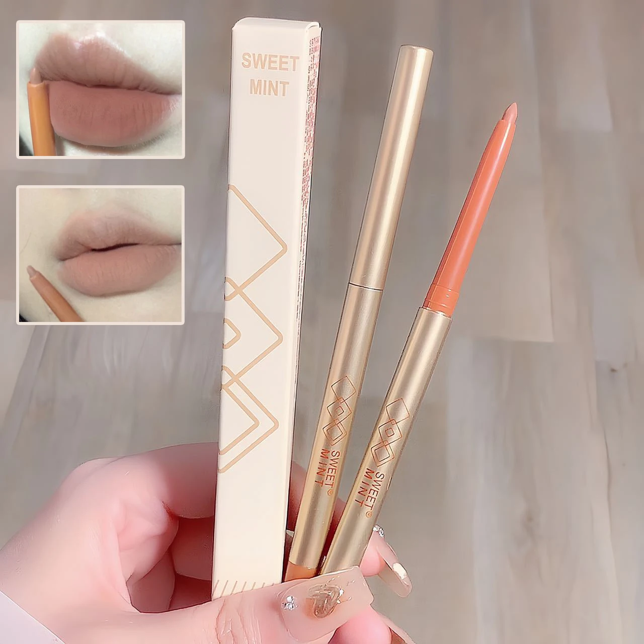 SWEET MINT Lip Liner Matte Trucco duraturo Non facile da macchiare Tazza Contorno Rossetto a forma di labbro