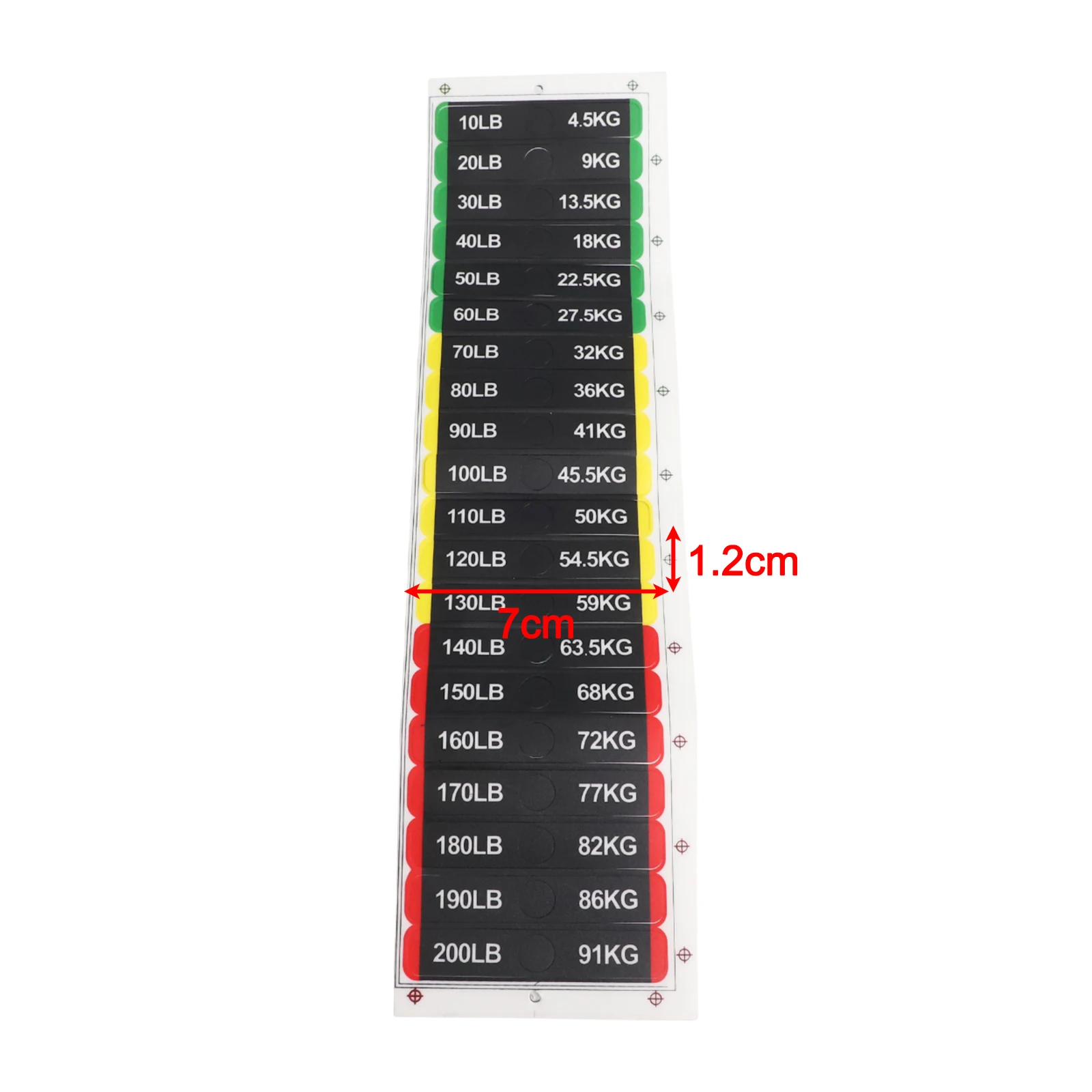 Weight Stickers for Dumbbells and Barbells Clear Number Labels 10LB to 310LB for Quick Weight Recognition During Workouts