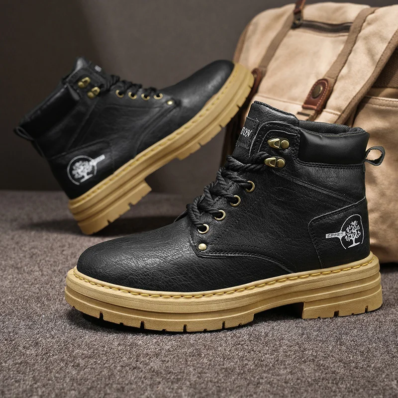 2025 جديد وصول أحذية الرجال النمط البريطاني ملابس العمل أحذية عادية شعبية الرجال عالية الجودة كل مباراة أحذية رجالي