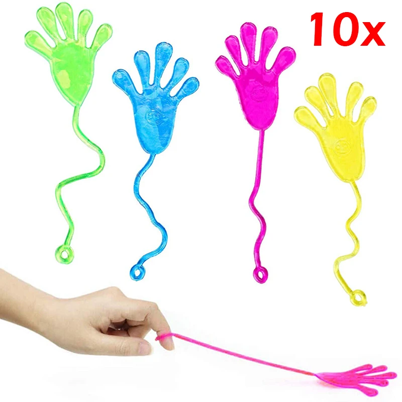 

10pcs Sticky Palm Toy Elastically Stretchable Palm Flexible Climbing Tricky Hands Toy Kids Funny Climb Wall Toy Party Prank Toys