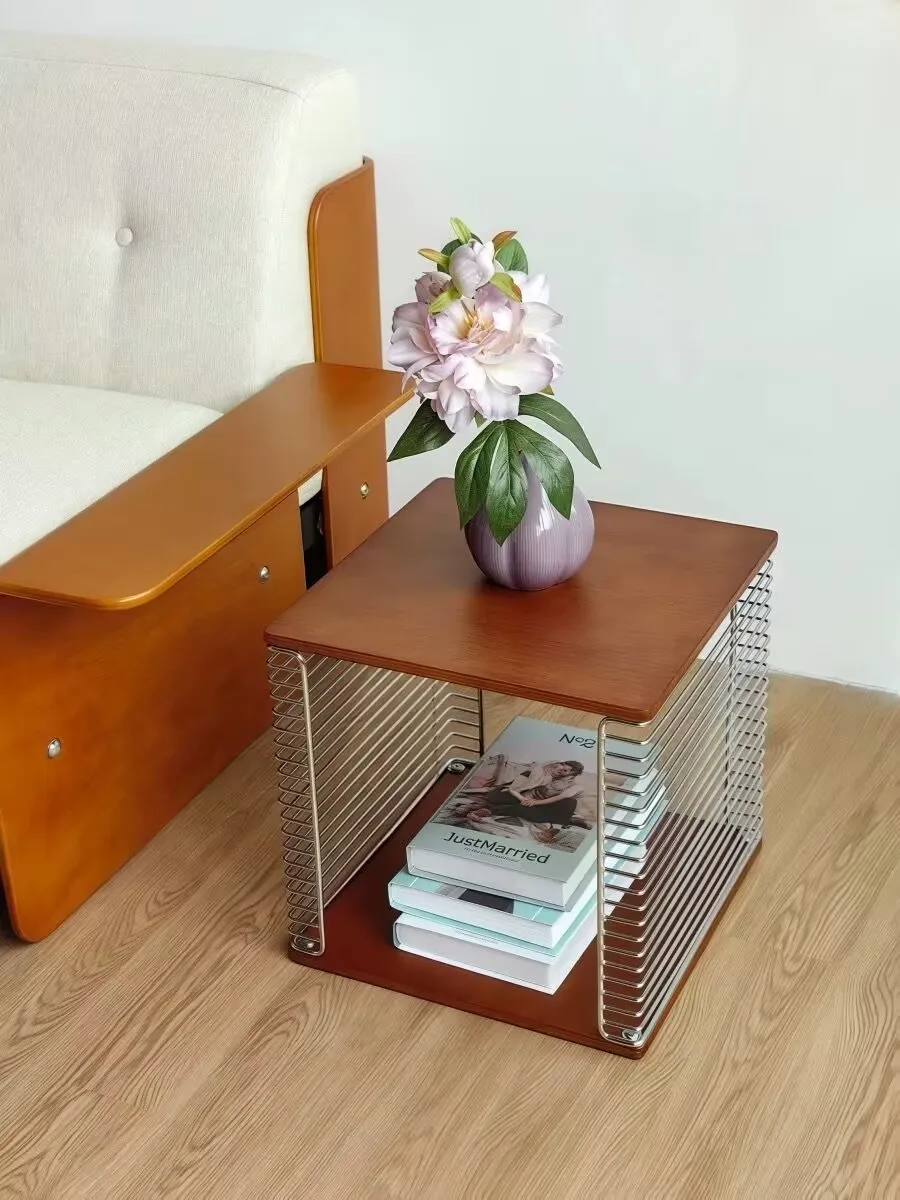 Modular Coffee Table Nordic Metal Storage Rack Combined Store Furniture Solid Wood Sofas Side Tables Bedside Tables Storage Tabl