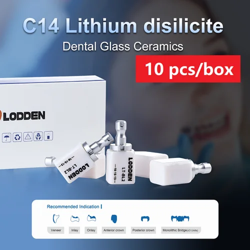 10 unids/caja disilicato de litio C14 laboratorio Dental bloques de cerámica de vidrio HT LT MT para CAD CAM Sirona Cerec chapa materiales de dentista
