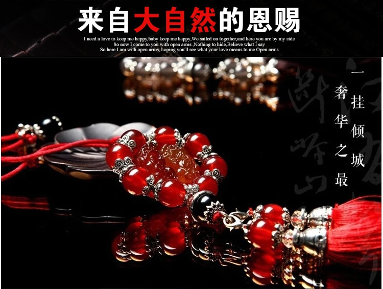 2P TOP gift Pocket car home efficacious fortune Mascot Money Drawing agate jade lucky PI XIU FENG SHUI Safety hanging talisman