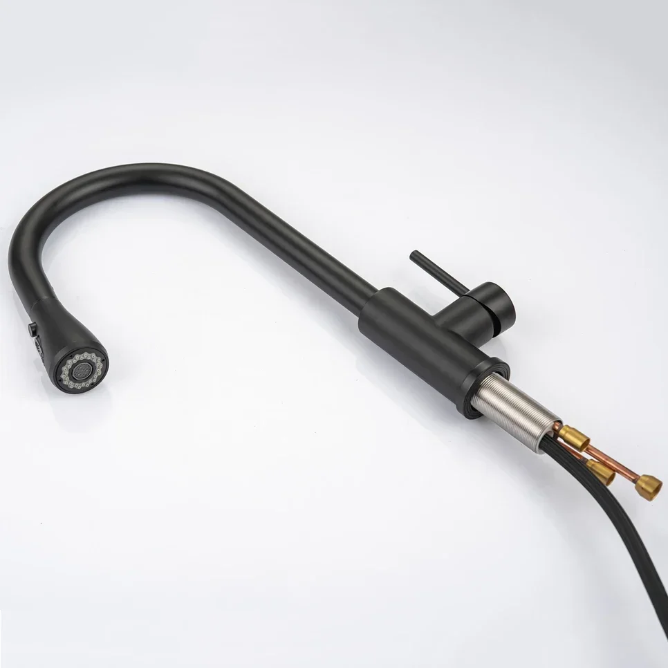 Black Touch Kitchen Faucets with Pull Down Sprayer Hot Cold Pull Out Kitchen Mixer Tap Smart Sensitive Touch Kitchen Faucet