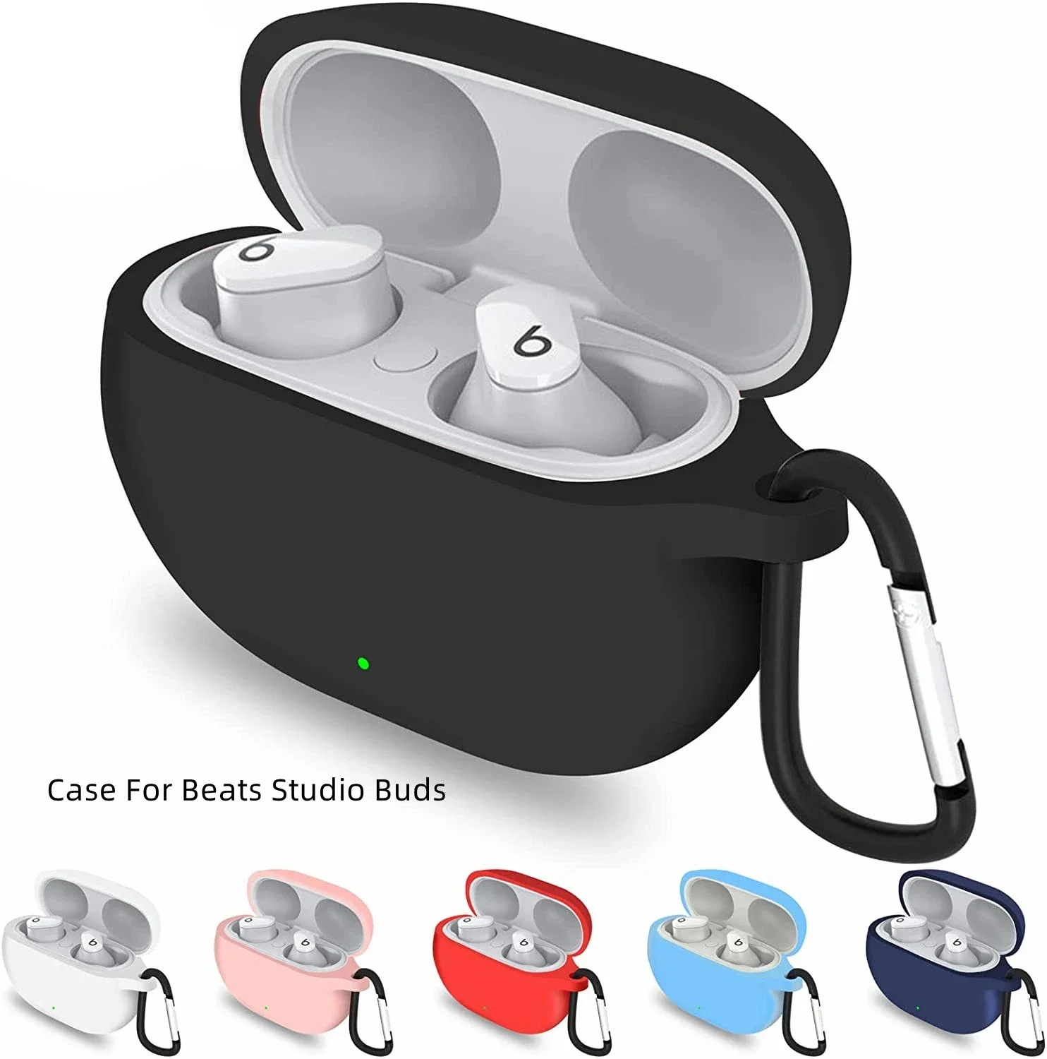 For Beats Studio Buds Case Soft Silicone Case for APPLE Beats Studio Buds Case Cover Waterproof Protective Funda With Kaychain