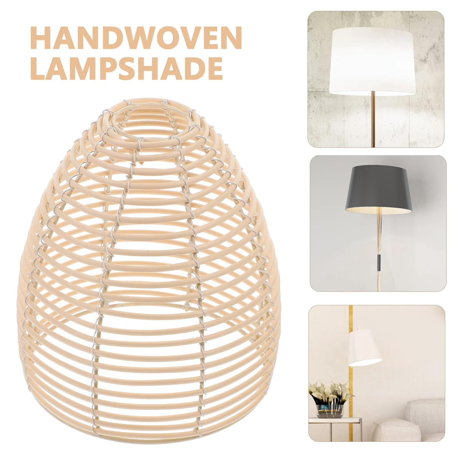 

Imitation Rattan Woven Pendant Lampshade Rustic Hollow-Out Durable Style for Home Restaurant Cafe Hanging Lamp Shades