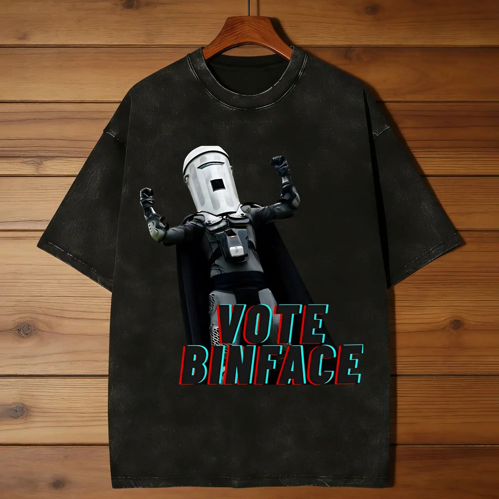 Count Binface  Vote Binface Men's T Shirt Washed  Novelty Tees Short Sleeve O Neck T-Shirts 100% Cotton Gift Idea Clothes