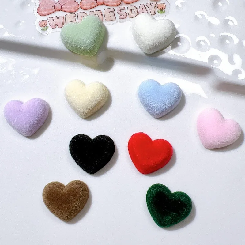 10PCS Padded Corduroy Fabic Heart Appliques for DIY Hat Clothes Leggings Sewing Supplies Headwear Decor Patches