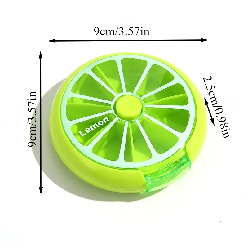 Mini Pill Box Weekly Medicine Pill Box Rotating Pillbox Case Splitter Pill Organizer Portable Travel 7 Day Pills Container Case