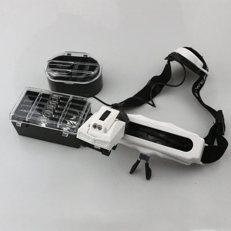 شاهد عدسة مكبرة لطب العيون، نظارات عالية الوضوح مثبتة على الرأس، خفيفة الوزن، 8 مجموعات من إصلاح المرايا #4