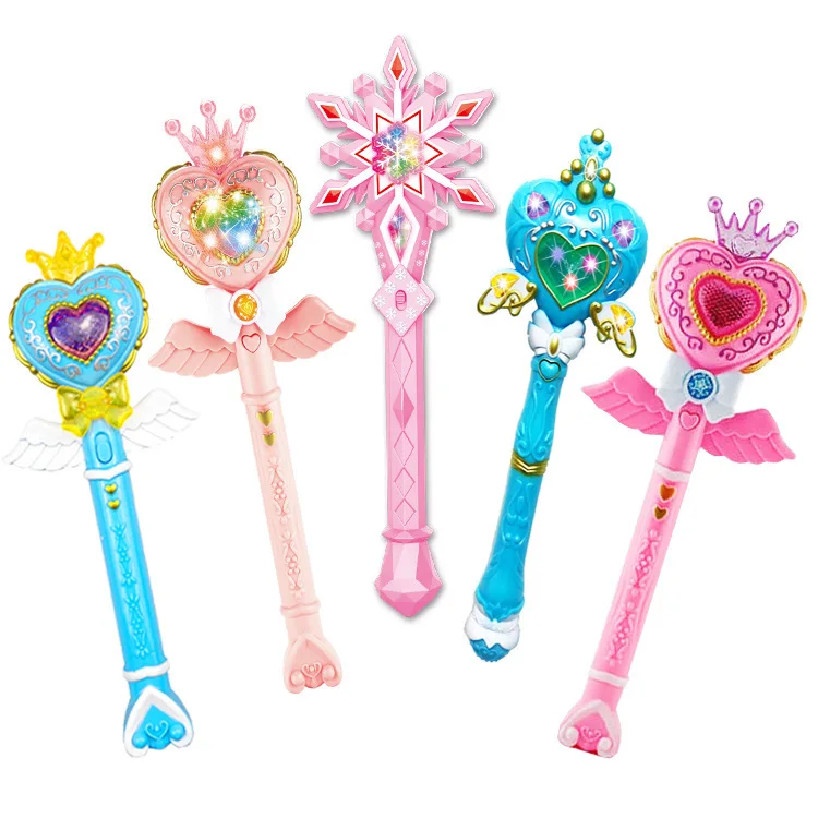 Magic Wand Girl Princess Flash Wand Glowing Sound Effect Fantasy Fairy Stick Cartoon Flash Wand Children's Toys Birthday Gift