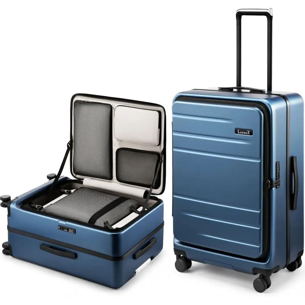 

Чемодан с жестким корпусом - 26 дюймов, синий, вместимость 80 л, с широким отверстием, в стиле LA