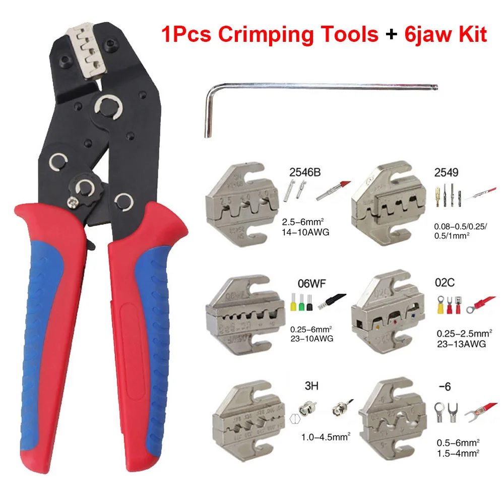 

Crimp Tools SN-58B Pliers Interchangeable Jaw For XH2.54/DuPont2.54/2.8/4.8/6.3/ Wire Ratcheting Pliers Tools