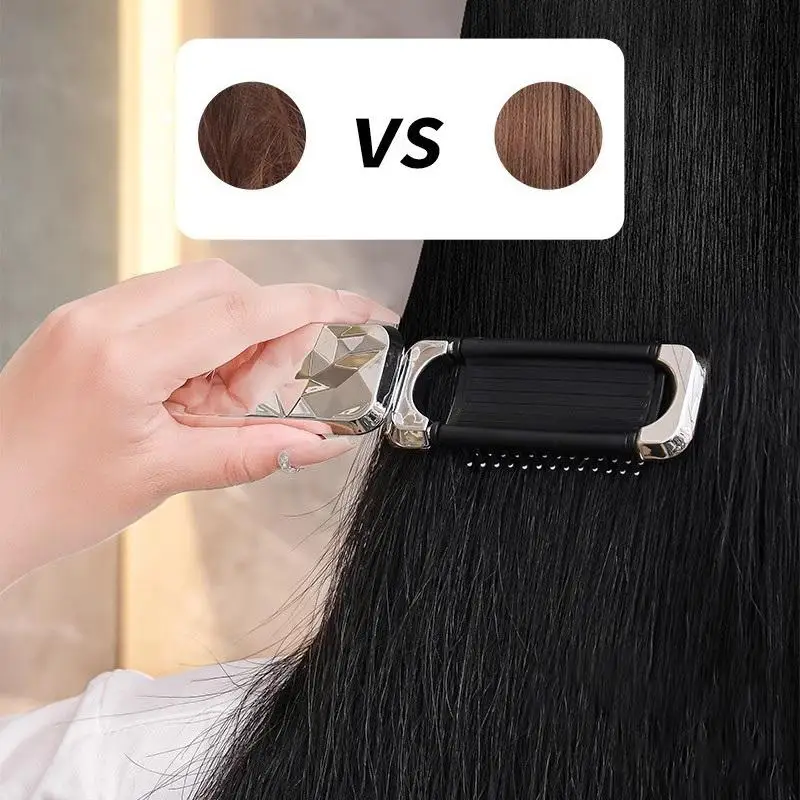 2-in-1 Mini-Haarbürste, faltbarer Massagekamm, Kopfmassage, antistatisch, tragbarer Haarkamm, Spiegel, Luftkissen-Kopfhautmassagekamm – Detail 6