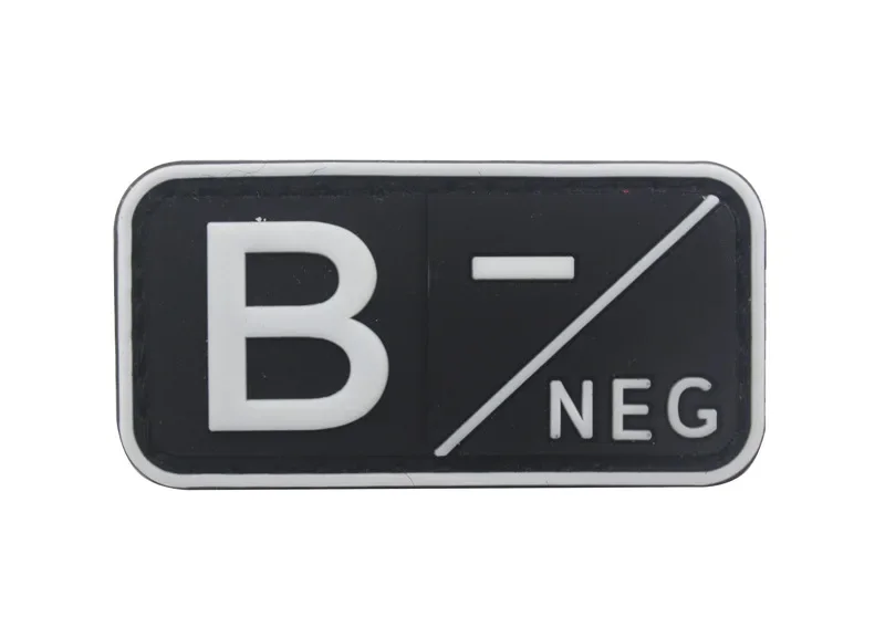 PVC Blood Type Mark Hook Loop Patches A+ B+ AB+ O+ A- B- AB- O- Rubber Badges Multi Colors POS NEG Label for Outdoor Gears