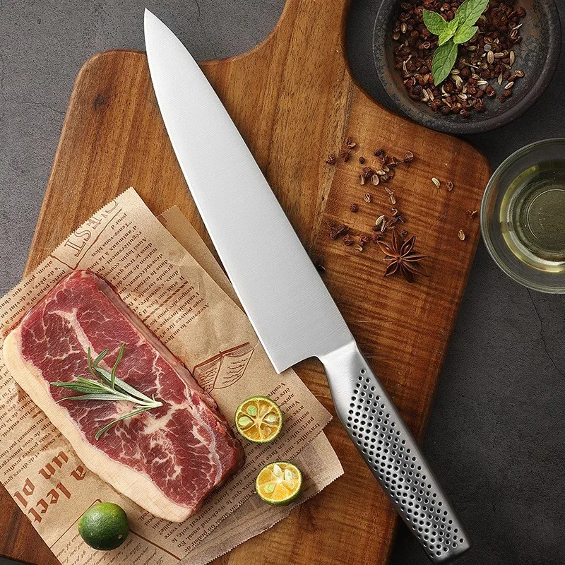 Faca de chef clássica durável de aço inoxidável, faca afiada para uso doméstico, faca compacta para corte e corte de carne para mulheres