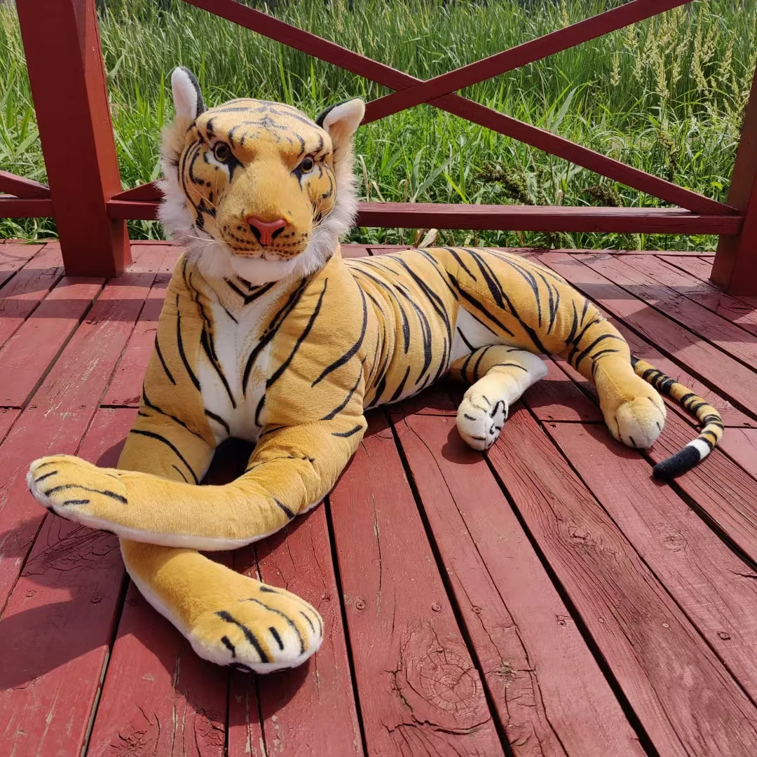 Quality Simulation Animal Wild Tiger Plush Toy Giant Lifelike Animals Tiger Toys Pop Decoration Photography props 51inch 130cm