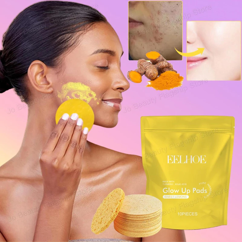 

Turmeric Kojic Acid Cleansing Pads Exfoliating Pads Facial Sponges Removes Dirt Cleansing Exfoliating Daily Cleansing Skin Care