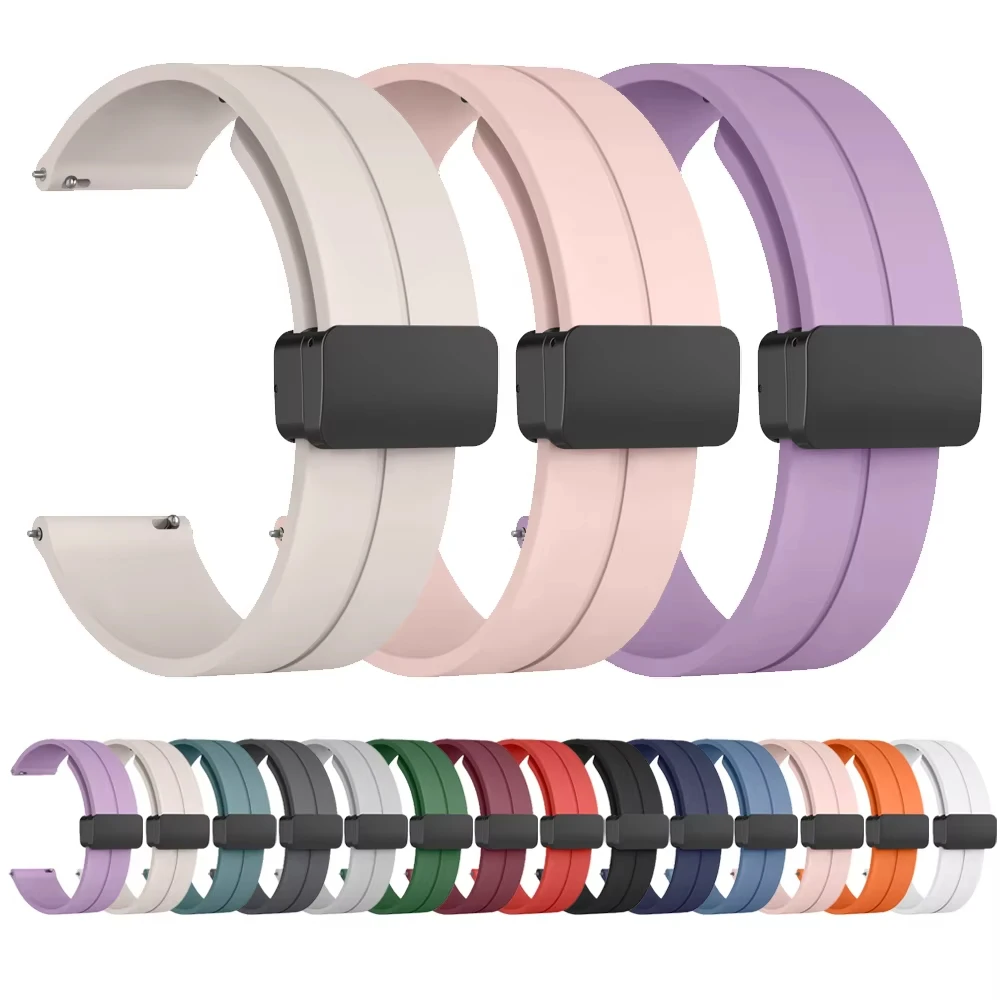 20mm Silicone Magnetic Strap For Amazfit GTR 42mm/GTS 3 2 e/Bip youth/Bip S Lite/Bip Pace Lite/Bip U/GTS 2 4 Mini/Bip 3 Pro Band