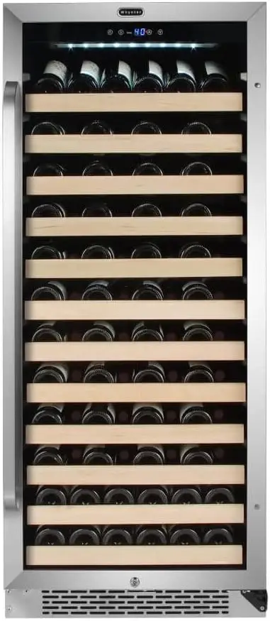 100 Built-in or Freestanding Stainless Steel Compressor Large Capacity Wine Refrigerator Rack for Open LED Di