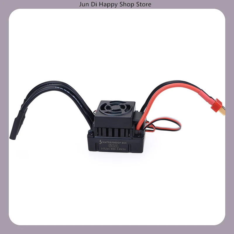 محرك بدون فرشاة 2600 كيلو فولت + 60 أمبير بدون فرش Esc مقاوم للماء مجموعة كاملة سوداء قطع غيار لسيارة 1/10 Rc