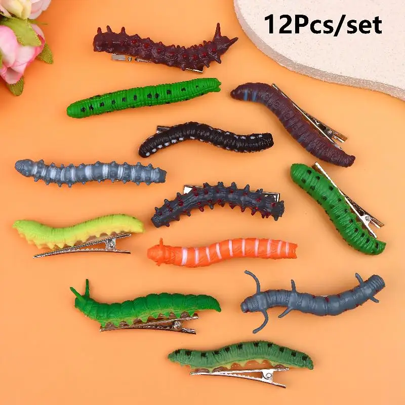 3D Creepy Crawly Hair Clips- Funny & Realistic Hairpins for Spooky Season, Novelty Clips for Party & Cosplay
