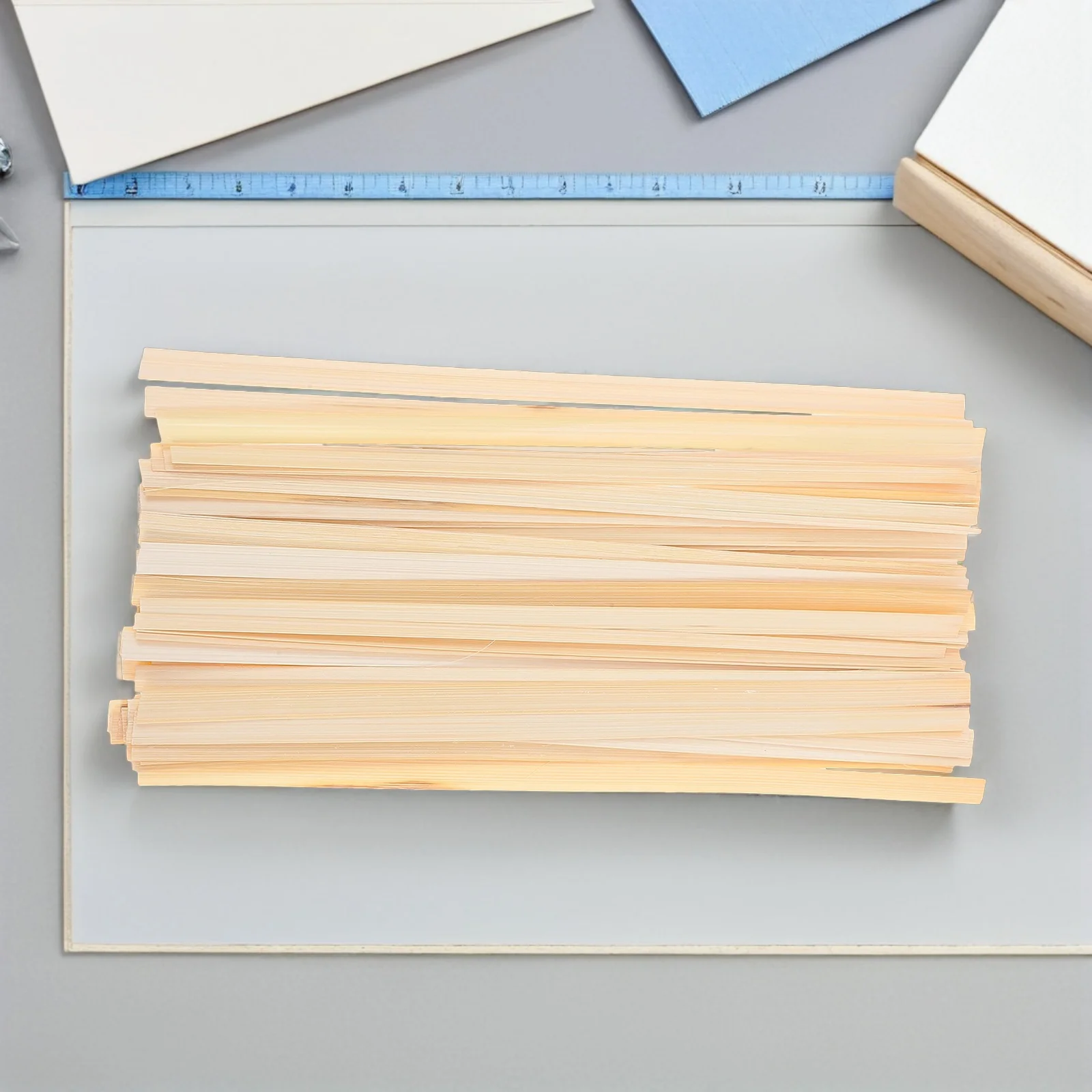 50 قطعة من شرائط الخيزران للحرف اليدوية - مجموعة مسامير مسطحة مقاس 30 سم × 1.2 سم لمحبي اليد ذاتية الصنع ومشاريع فنية للديكور - #4