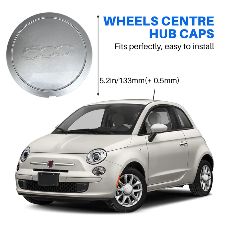 133Mm Hubcap For Fiat 500 Wheels Centre Hub Caps 68078419AC 68078421AC Dust Cover