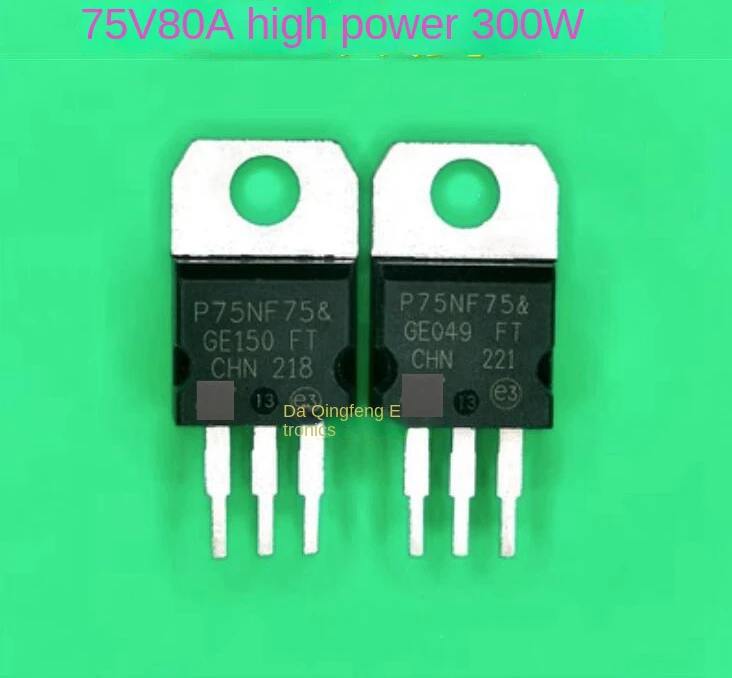 10pcs/1lot:Used STP75NF75 75NF75 TO-220 Large chip transistor high-power MOSFET inverter controller