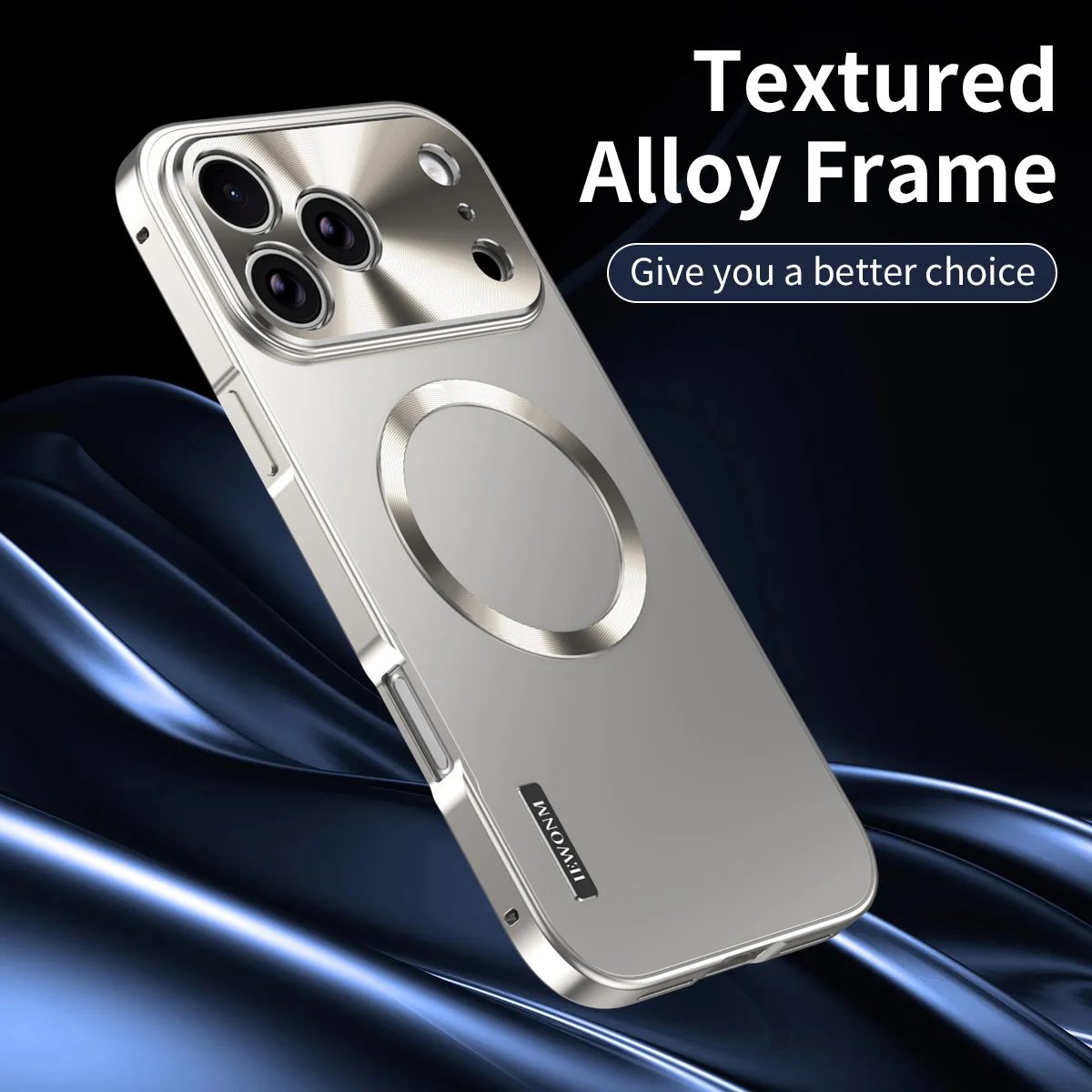 W pełni aluminiowa obudowa, matowa powierzchnia, stop tytanu, ultracienka tylna część etui na telefon iPhone 18 Pro, 16, 15, 17 Pro Max, 17 Pro, magnetyczna obudowa. — zdjęcie produktu 4