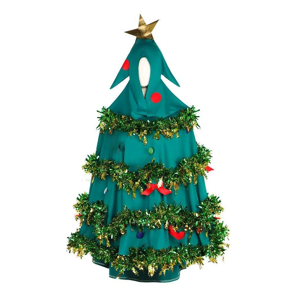 Cisas شجرة تأثيري مقنعين رداء مرحلة الأداء زي لوهوين الزي المرأة ملابس العرقية التقليدية شتاء 2024