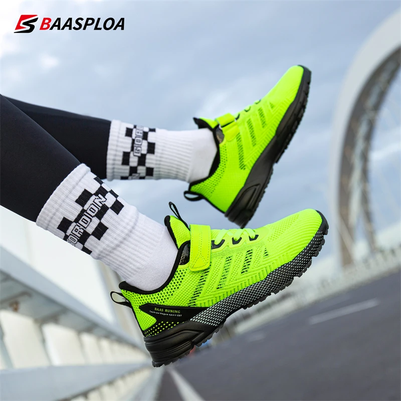 Baasploa Children Running Shoes Fashion Lightweight Boys Sport Sneakers Breathable Mesh Tenis School Shoes for Boys Kids Sneaker